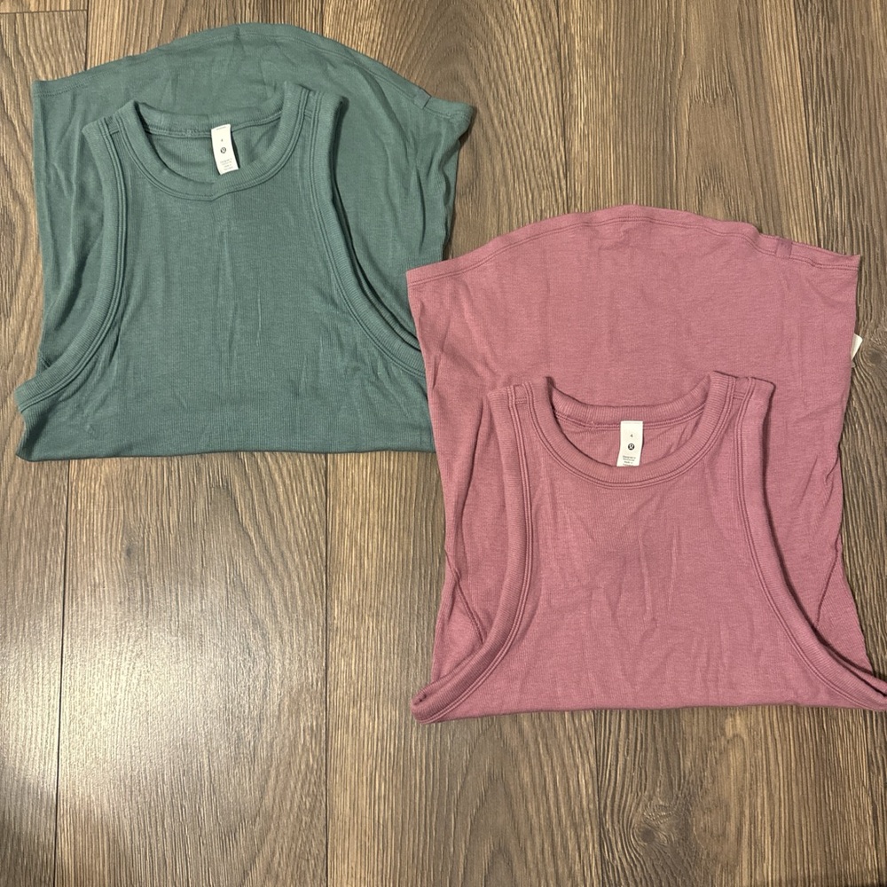 lululemon athletica Green and Pink Tank Tops